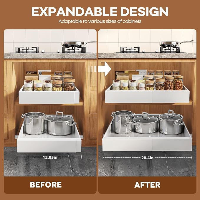 Adjustable Pull-Out Cabinet Organizer