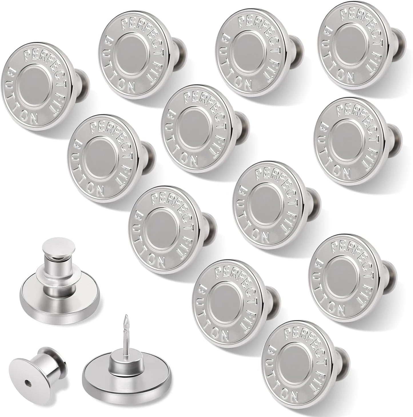 12 Sets Buttons Pins for Jeans